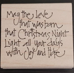 Print Works Joy & Hope Rubber Stamp F2797 Christmas Wishes Winter Holidays Love - Picture 1 of 13