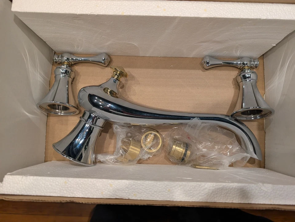 Grifo de baño de alto flujo con montaje en cubierta KOHLER K-T16119-4A-CB Revival Foto 1 de 4