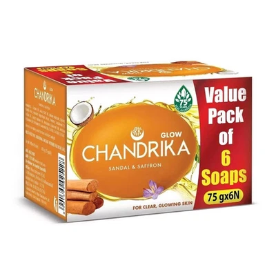 Sandalia Chandrika y Jabón Brillante de Azafrán, 75g (Pack de 6) Foto 1 de 4