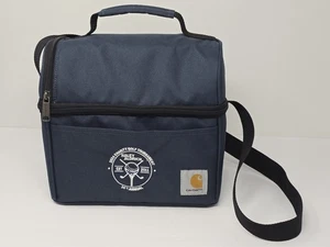 Carhartt Lunch Bag 6 Can Cooler Blue Embroidered Logo Rain Defender Clean - Picture 1 of 9