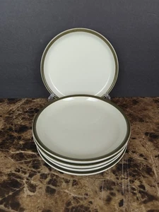 5er Set Denby Camelot 6 5/8" Brotteller dunkelgrüner Rand England - Bild 1 von 7