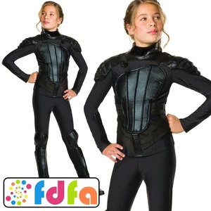 Rubies Official Deluxe Katniss Hunger Games Girls Fancy Dress Costume New - Picture 1 of 5