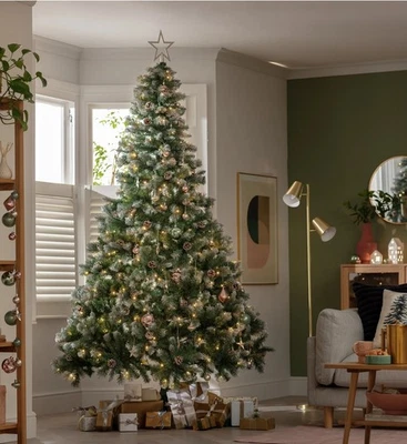 Habitat 8ft Oscar Pre-Lit Pine Cone Christmas Tree - Green - Image 1 of 3
