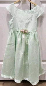 Youngland Light green tulle dress Girls size 5 Easter Flower Girl Pagent Dress - Picture 1 of 5