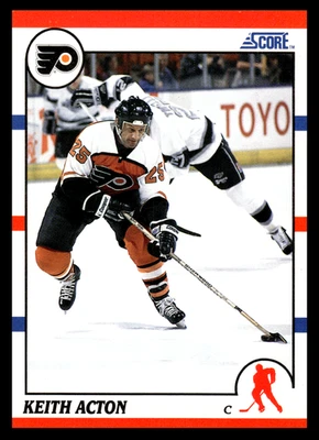 1990-91 Score American Keith Acton #301 Philadelphia Flyers NHL Hockey Base Set - Image 1 of 2