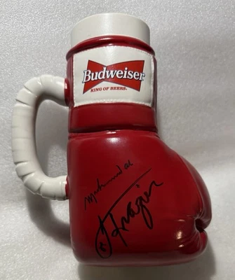 Rare MUHAMMAD ALI Joe Frazier AUTOGRAPHED Budweiser Boxing Glove Stein 1997 - Image 1 of 4