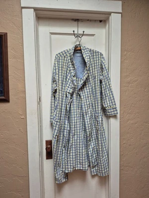 Vestido de noche Nautica Sleepwear a cuadros amarillo/azul claro 100 % algodón Foto 1 de 4