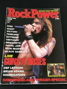 ROCK POWER GERMAN MAGAZINE 8/1992 -- GUNS N ROSES -- ONE POSTER - Picture 1 of 5