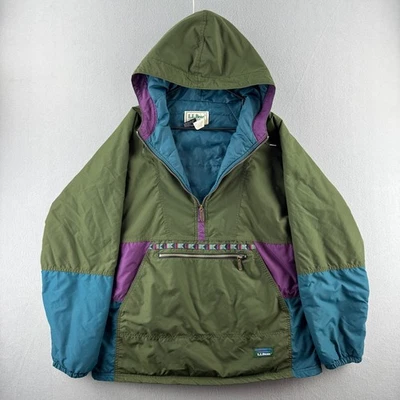 Vintage LL Bean Jacket Mens Medium (Fits Large) Insulated Aztec Anorak 90s USA - Image 1 of 4