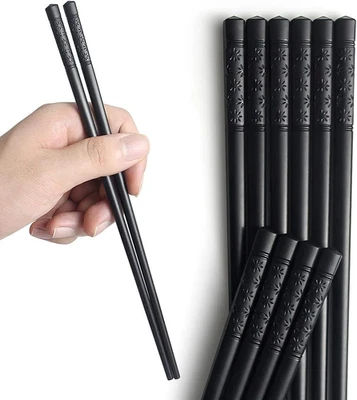 5 Pairs Chopsticks Reusable Dishwasher-Safe Anti-Skid Cherry Blossom Chopsticks - Image 1 of 4