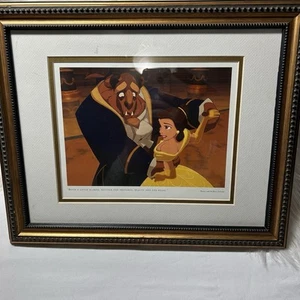 Walt Disney “Both A Little Scared”Beauty & Beast Framed Lithograph Picture Print - Picture 1 of 7