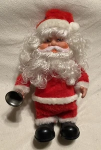 Vintage Glocke läutet gehen 10" Weihnachtsmann batteriebetrieben ungeprüft Supereine - Bild 1 von 4