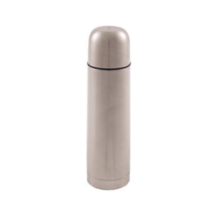 Fox Outdoors Vacuum Thermos Stainless Steel Flask Silver 1ltr Tea Coffee