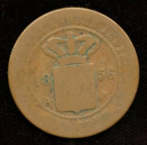 1856 Netherlands East Indies 2 1/2 Cents World Coin - Picture 1 of 2