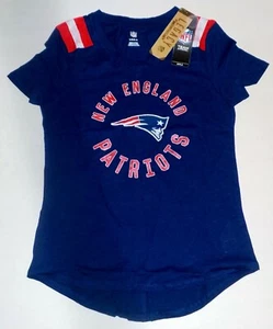 NEW ENGLAND PATRIOTS GIRLS YOUTH SHORT SLEEVE T SHIRT L BLUE NWT COTTON BLEND - Picture 1 of 1