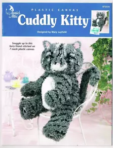 Cuddly Kitty Plastic Canvas Pattern Cat 18" Tall Finished Kitten Annie's Attic - Picture 1 of 1