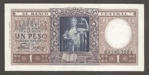 Argentina 1 Peso N.D. (1952); AU; P-260b; BNB-311b; Liberty; Commemorative issue - Picture 1 of 2
