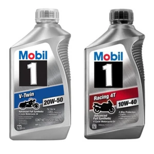 Mobil 1 Fully Synthetic Motorcycle Oil 10W-40 20W-50 1 Quart 0.946 Liter - Picture 1 of 3