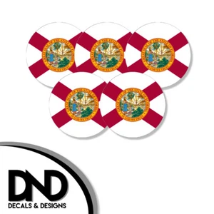 Florida State Flag Circle Sticker Decal 5 Pack 2.5in - Picture 1 of 2