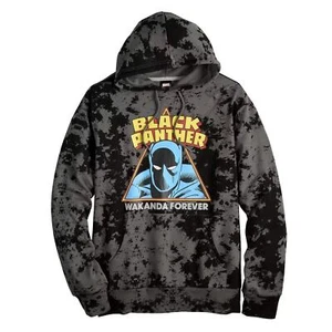 Men's Marvel Wakanda Forever Black Panther Hoodie Pockets Large Black Pullover - Picture 1 of 8