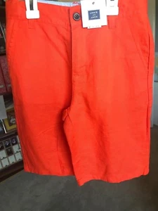 NEW 10 Janie and Jack BOY "Desert Canyon" Orange Linen Adjustable Waist Shorts  - Picture 1 of 1