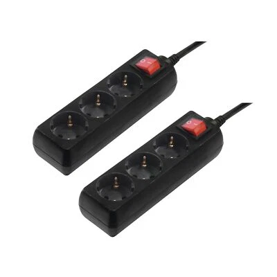 Hama 3er Steckdosenleiste Set 2x Mehrfachsteckdose mit Schalter Dreiersteckdose - Bild 1 von 3