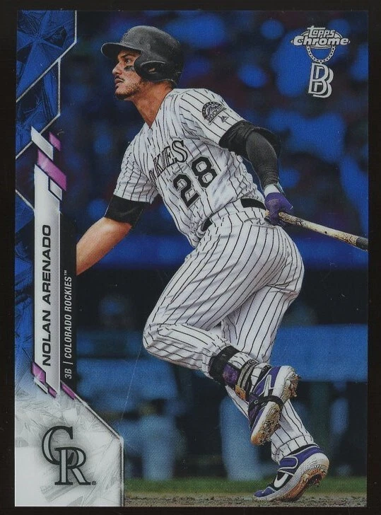 2020 Topps Chrome Ben Baller #174 NOLAN ARENADO Blue Refractor #/75 ROCKIES