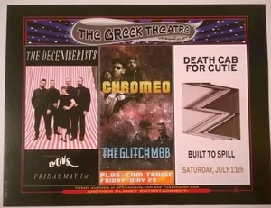 THE DECEMBERISTS CHROMEO DEATH CAB PARA LINDO Concierto Teatro Griego Quiosco cartel publicitario - Imagen 1 de 1