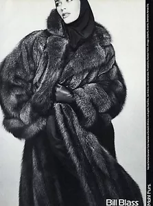 1986 Mohl Furs Bill Blass Fisher Jacke Pelzmantel Vintage 1-seitig MAGAZINANZEIGE - Bild 1 von 1