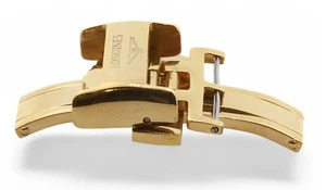 Pin cinturino orologio fibbia pieghevole deployante placcato oro 18 mm originale LONGINES - Foto 1 di 11
