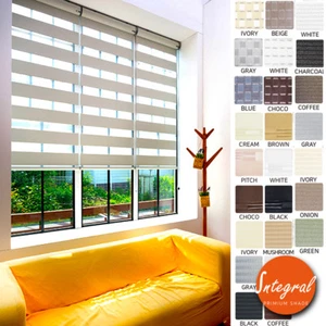 Window Blinds Unique Light Filtering Sheer Shade Double Roller Shade Custom Made - Picture 1 of 11