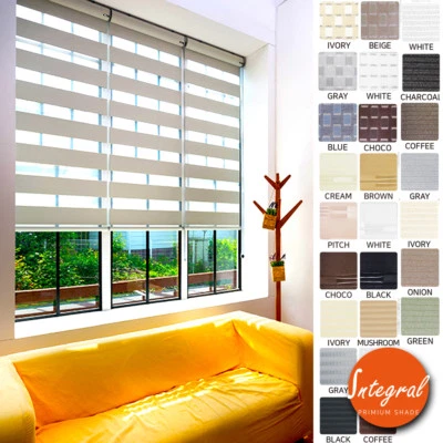 Window Blinds Unique Light Filtering Sheer Shade Double Roller Shade Custom Made - Изображение 1 из 4