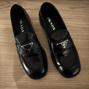 PRADA Unlined brushed leather loafers UK5 EU38 - Picture 1 of 7