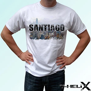 Santiago - weißes T-Shirt Chile Oberteil Flagge Country Design - Herren Damen Kinder Baby - Bild 1 von 5