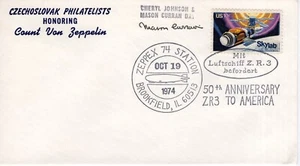 50TH ANNIVERSARY ZR3 TO AMERICA, BROOKFIELD, IL 1974 FDC18812 - Picture 1 of 1