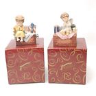 San Francisco Music Box Co Angels Sitting Candle Holder. 2 Pieces. Pre-owned 