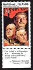 MARSHALL ISLANDS, SCOTT # 504, WITH TAB YALTA CONFERENCE BEGINS 1945, WWII, MNH