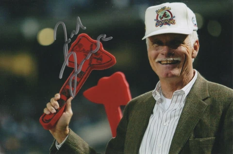 Ted Turner Signed 4x6 Photo 3 Atlanta Braves CNN COA Cover