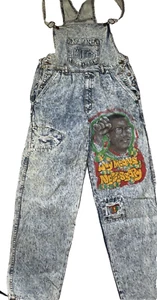 Vintage World Top Class WTC Acid Denim Jeans Overalls Hand Painted Malcolm X - Picture 1 of 23