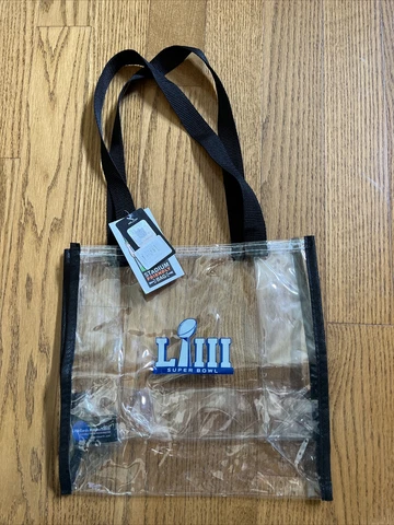 NWT Clear Stadium Bag Super Bowl LVIII New England Patriots Los Angeles Rams NFL Cover