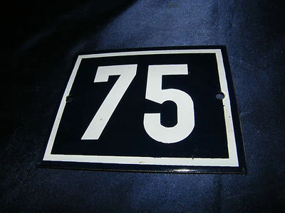 Émail No. 75 12x10cm Email Plaque pour Maison Numéro de Parcelle Jardin Ouvrie - Image 1 of 2