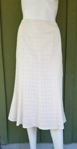 New KASPER Ivory Cotton Eyelet Skirt 10 - Picture 1 of 4