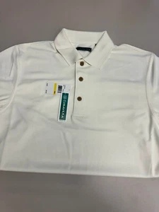 Cubavera Mens Essential Textured Performance Polo Shirt, Marshmellow - Picture 1 of 4