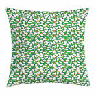 Bowling Throw Pillow Cushion Cover Colorful Pins on Green