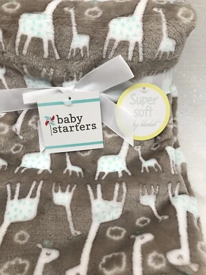 Baby Starters Brown Tan Blanket Super Soft Plush Fleece Giraffe Lovey Safari NEW - Image 1 of 4