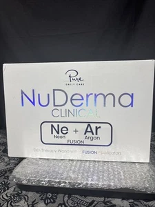 NuDerma Clinical Skin Therapy Wand Portable Skin Therapy Machine w 6 Fusion Neon - Picture 1 of 4