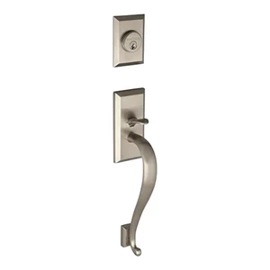 Nostalgic Warehouse 733242 New York Exterior Handleset with S-Grip Satin Nick... - Picture 1 of 3