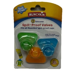 MUNCHKIN Spill-Proof Replacement Silicone Valves (3 pc.) NEW & SEALED Fun Colors - Picture 1 of 4