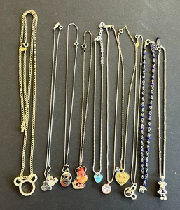 Lot of 10 Authentic Disney Mickey Minnie Mouse Necklaces - Read - Picture 1 of 11