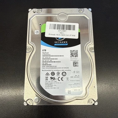 Seagate SkyHawk ST6000VX0023 6TB Hard Drive Internal SATA SATA/600 256MB - Image 1 of 3